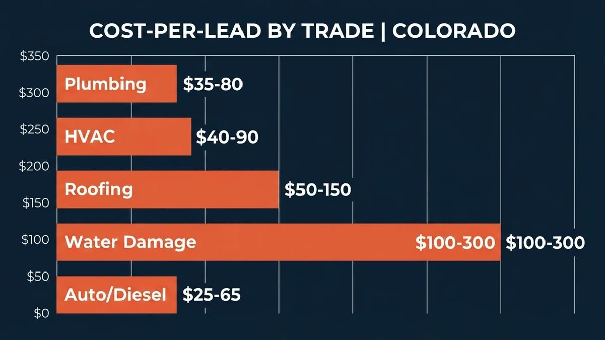 Lead cost by trade comparison infographic