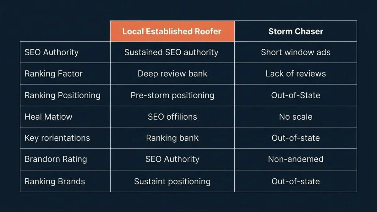 Local roofer vs storm chaser ranking factors