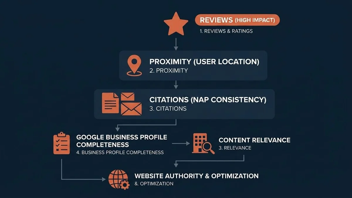 Map Pack ranking factors infographic