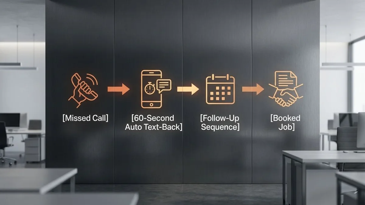 Missed-call automation flow infographic