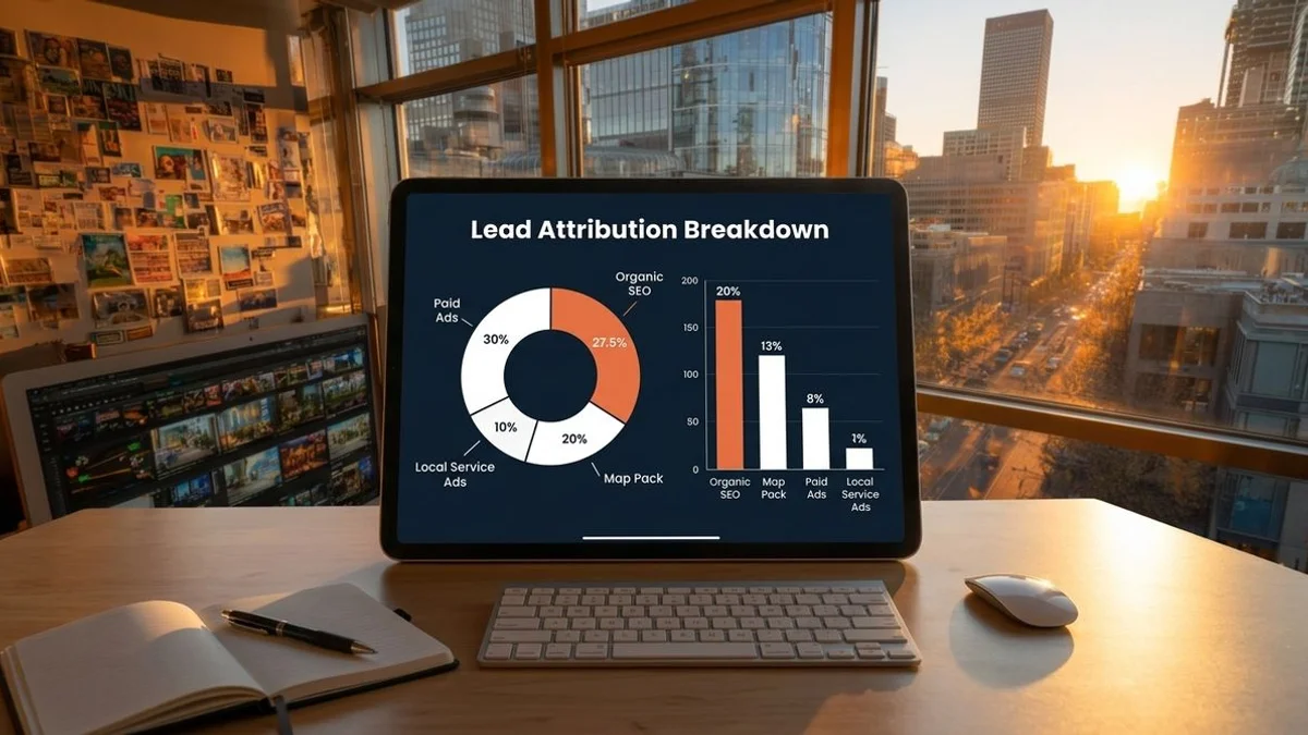 Lead attribution dashboard showing multi-channel performance