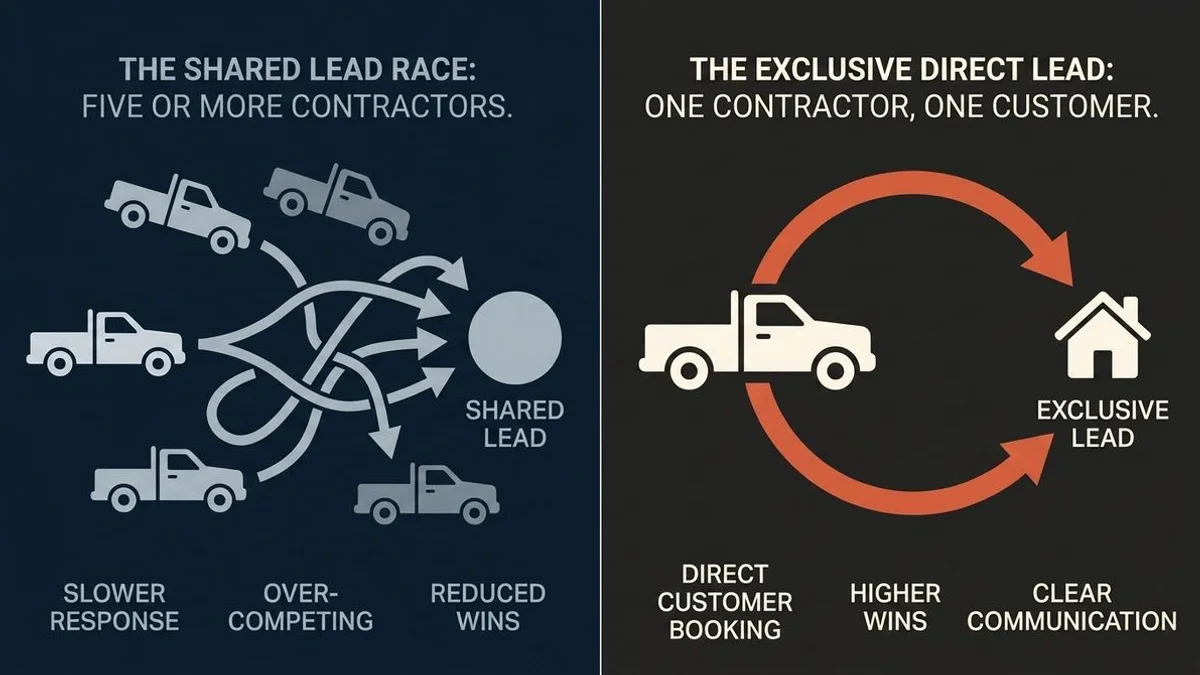 Shared vs exclusive lead comparison infographic
